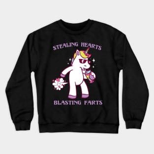 Stealing Hearts and Blasting Farts Unicorn Magic Love Crewneck Sweatshirt